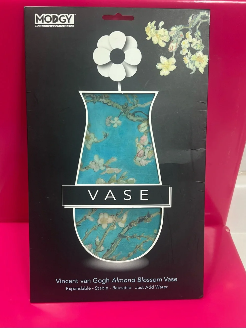 Modgy Vincent van Gogh Almond Blossom Expandable Blue Vase